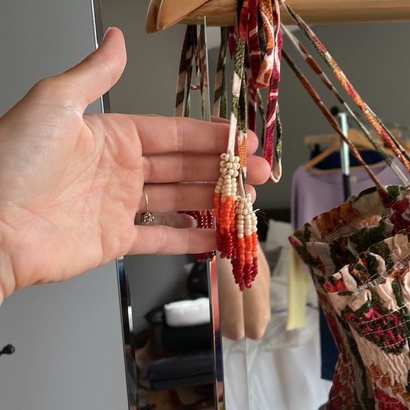 Farm Rio jungle cover up beaded tassels size small - Picture 4 of 7